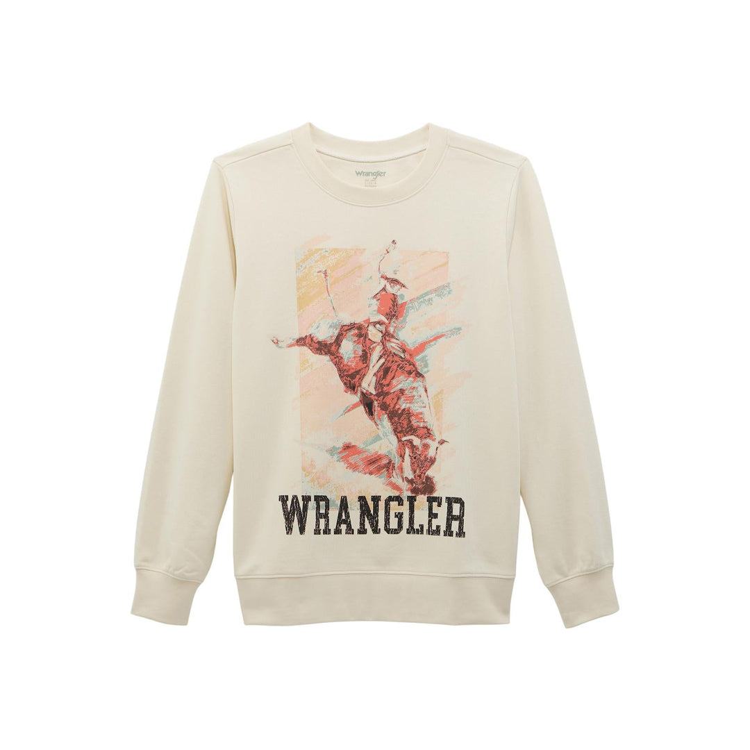 Wrangler Retro® Crew Sweatshirt - Regular Fit - Whisper White 112368905 - Double C Western SupplyWrangler