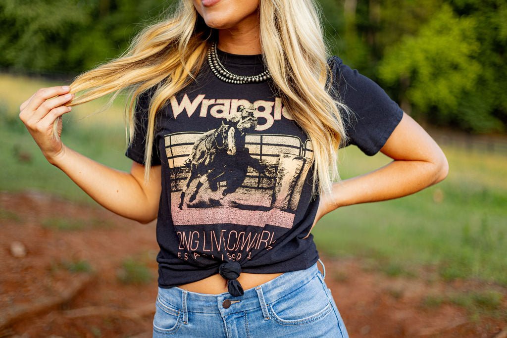 Wrangler Retro® Graphic Short Sleeve T-Shirt - Regular Fit - Black Beauty - 112379658 - Double C Western SupplyWrangler