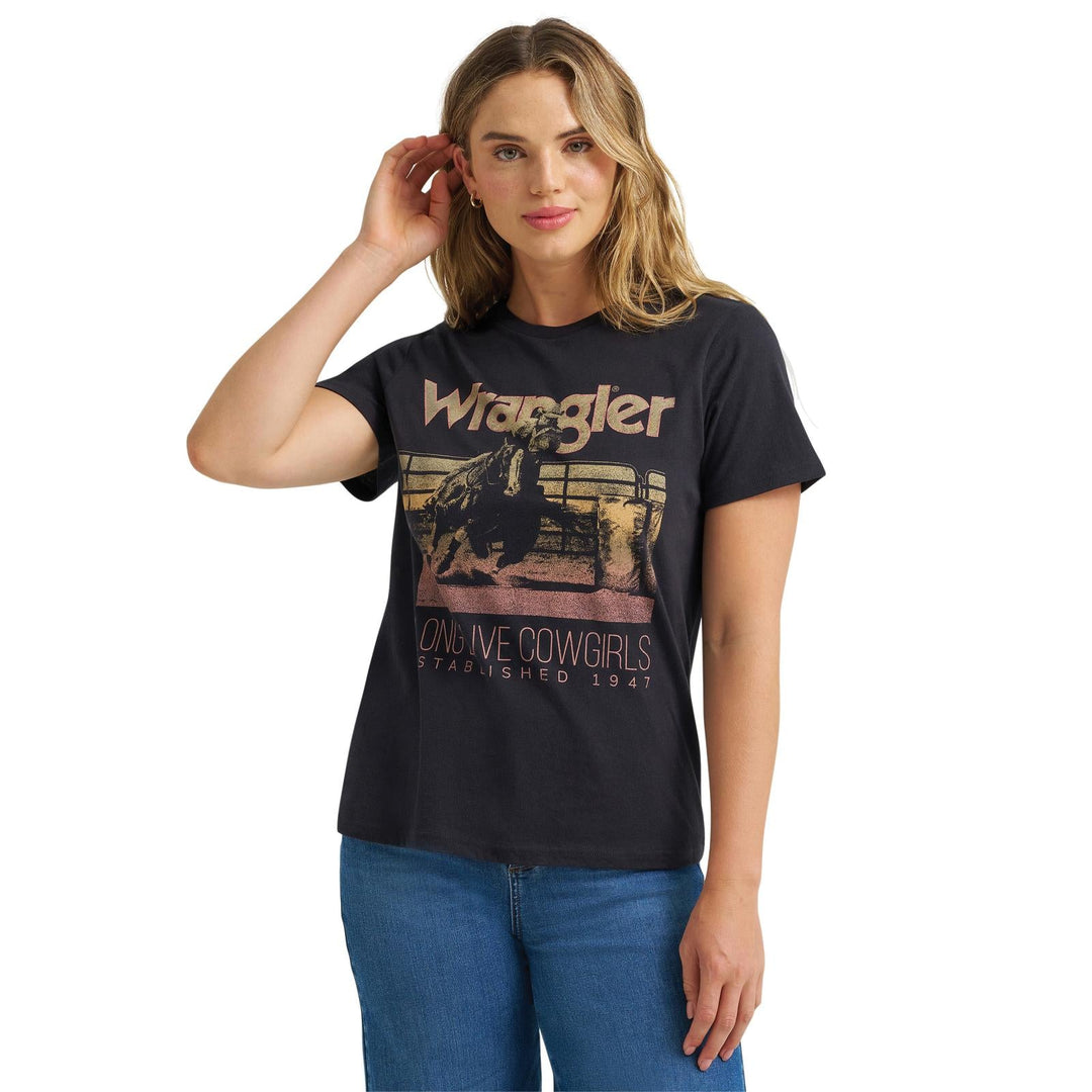Wrangler Retro® Graphic Short Sleeve T-Shirt - Regular Fit - Black Beauty - 112379658 - Double C Western SupplyWrangler