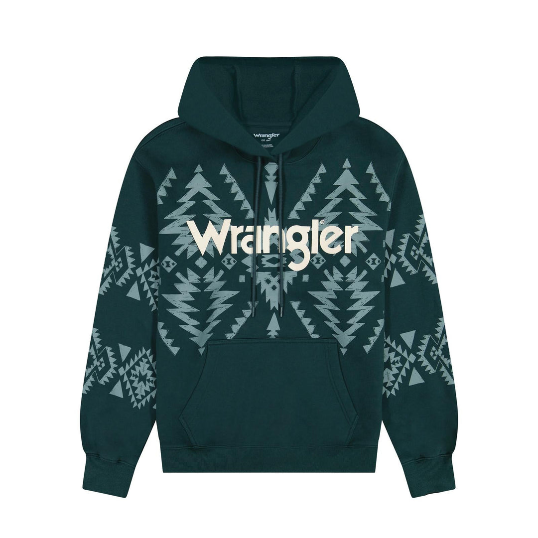 Wrangler Retro® Punchy Classic Hoodie - Teal - 112385404 - Double C Western SupplyWrangler