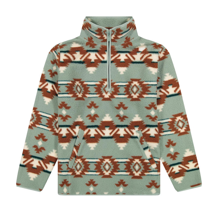 Wrangler Retro® Punchy Sherpa 1/4 Zip Pullover - Blue - 112385461 - Double C Western SupplyWrangler