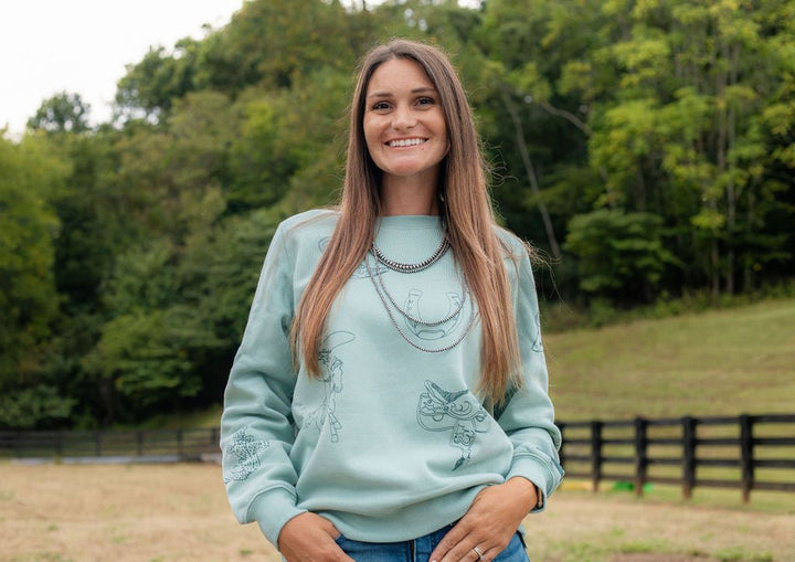 Wrangler Retro® Punchy Sweatshirt Crew - Blue - 112385485 - Double C Western SupplyWrangler