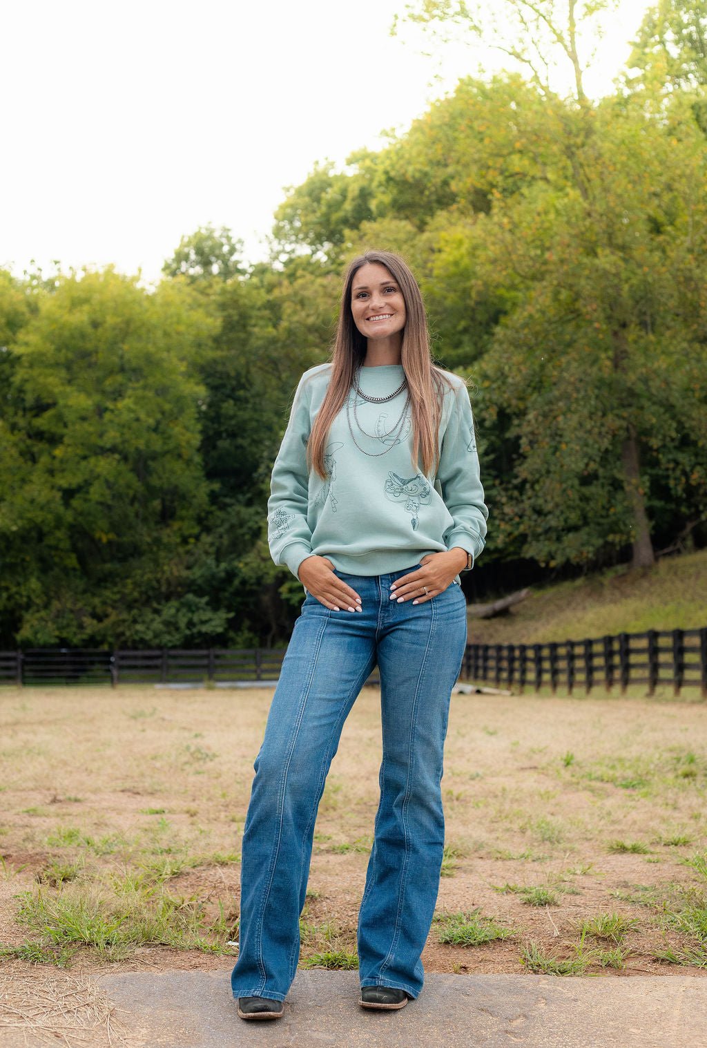 Wrangler Retro® Punchy Sweatshirt Crew - Blue - 112385485 - Double C Western SupplyWrangler