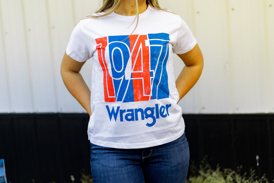 Wrangler Retro® Short Sleeve T-Shirt Regular Fit Bright White | 112375876 - Double C Western Supplyw