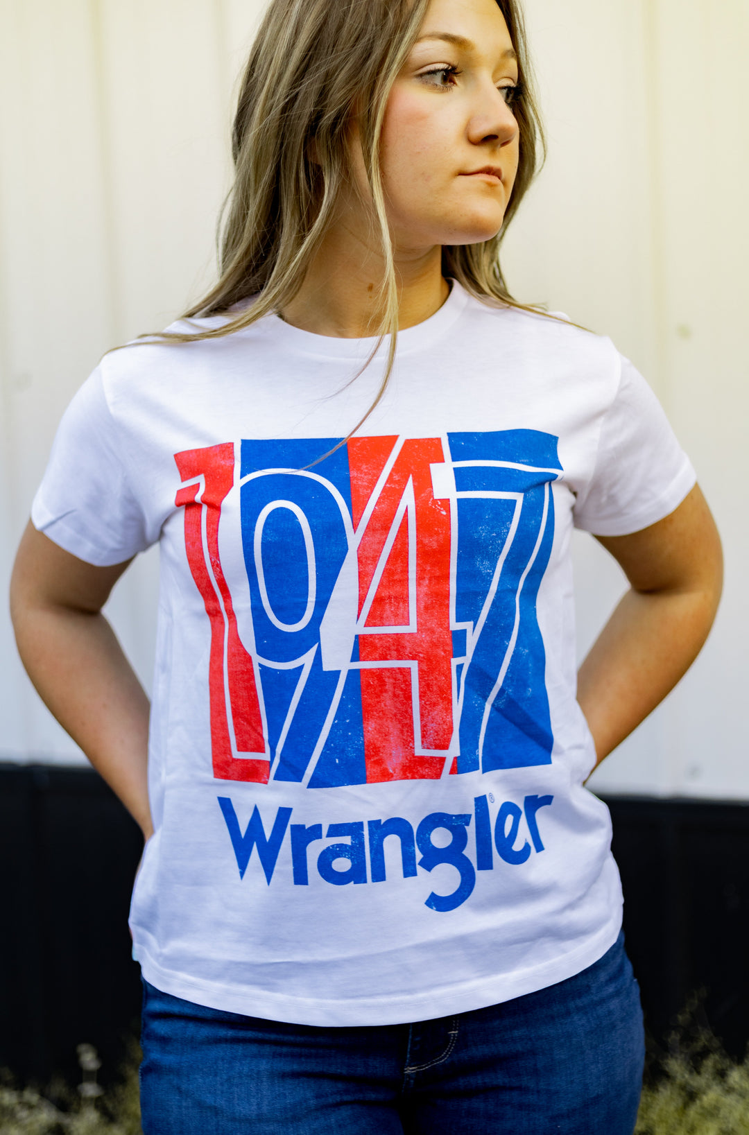 Wrangler Retro® Short Sleeve T-Shirt Regular Fit Bright White | 112375876 - Double C Western Supplyw