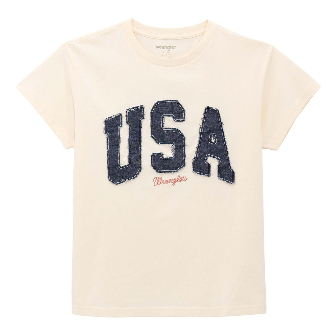 Wrangler Retro® Short Sleeve T-Shirt Regular Fit Egret | 112375878 - Double C Western SupplyWrangler
