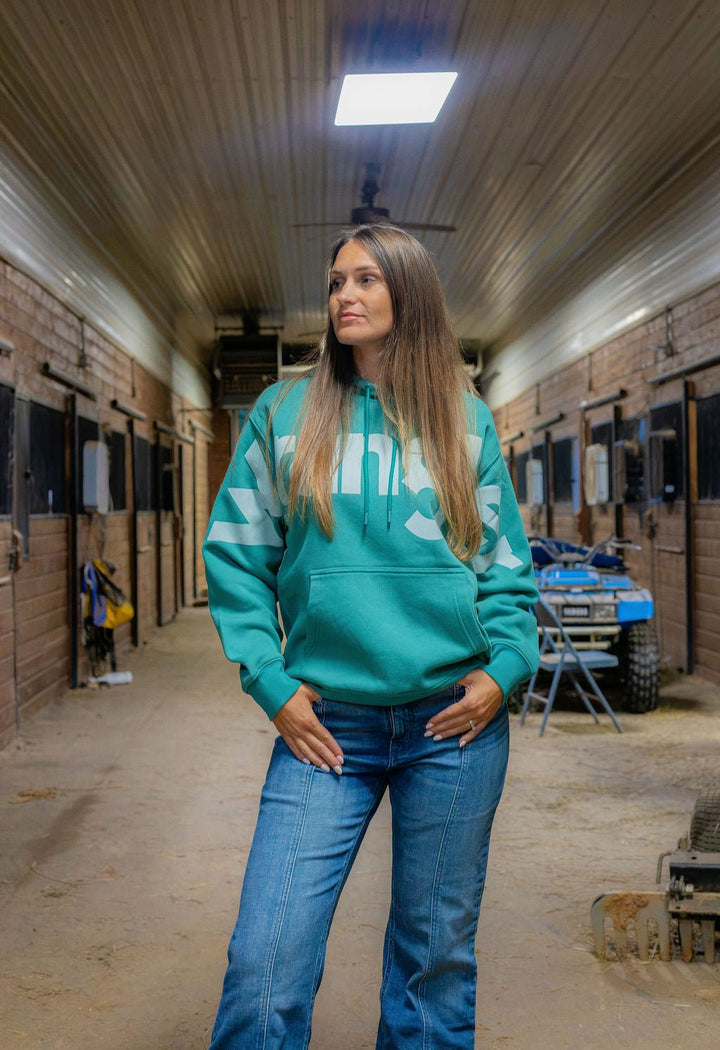 Wrangler Retro® Vintage Logo Hoodie - Turquoise - 112382680 - Double C Western SupplyWrangler