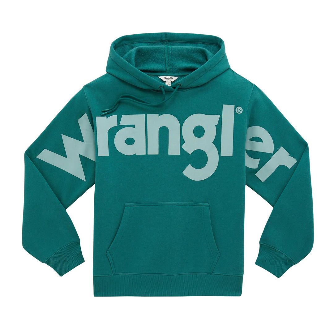 Wrangler Retro® Vintage Logo Hoodie - Turquoise - 112382680 - Double C Western SupplyWrangler
