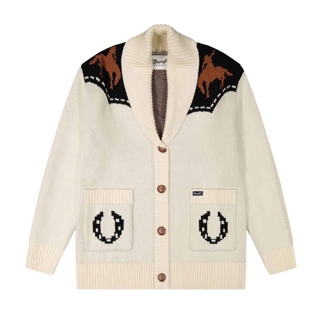 Wrangler Retro® Vintage Sweater Cardigan - White - 112385332 - Double C Western SupplyWrangler
