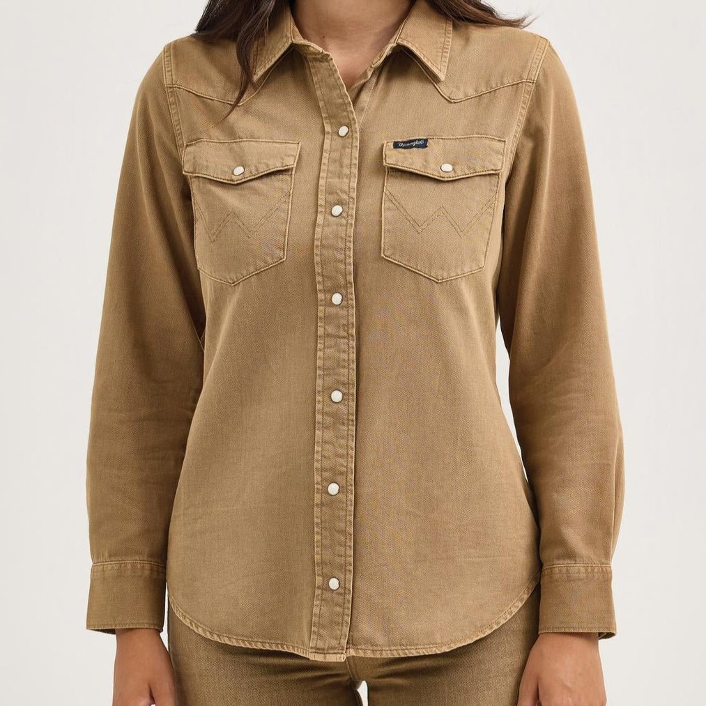 Wrangler Retro® Western Vintage Snap Top - Brown 112368183 - Double C Western SupplyWrangler