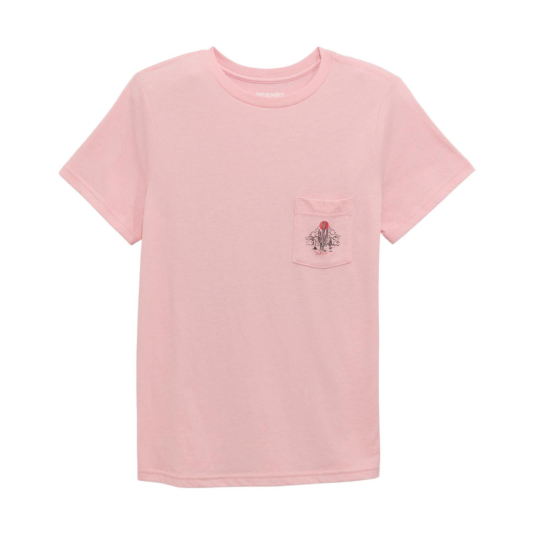 Wrangler® Short Sleeve Pocket T-Shirt - Regular Fit - Romance Rose Heather 112372972 - Double C Western SupplyWrangler