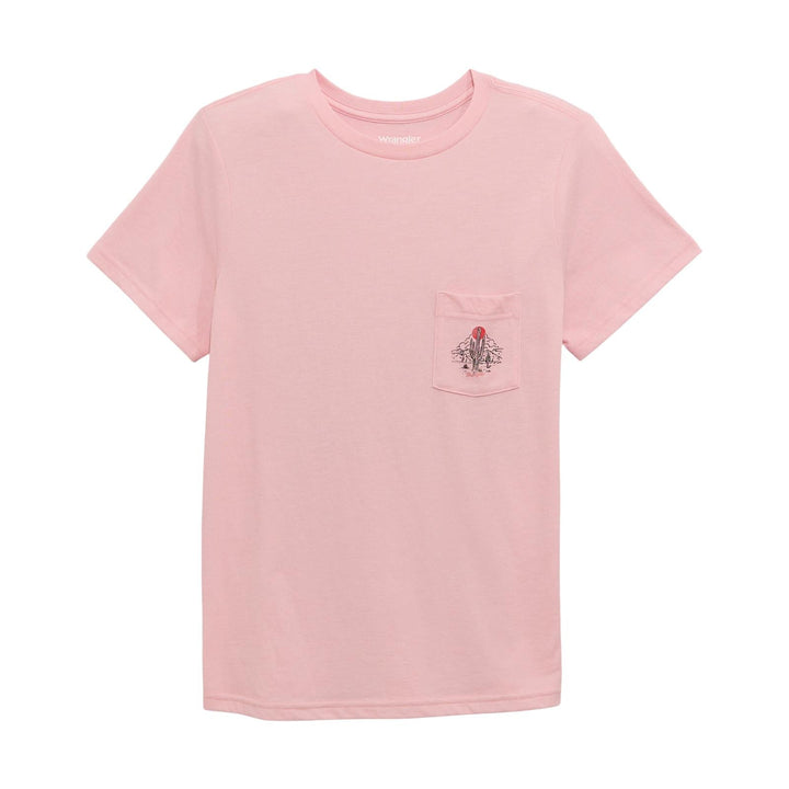Wrangler® Short Sleeve Pocket T-Shirt - Regular Fit - Romance Rose Heather 112372972 - Double C Western SupplyWrangler