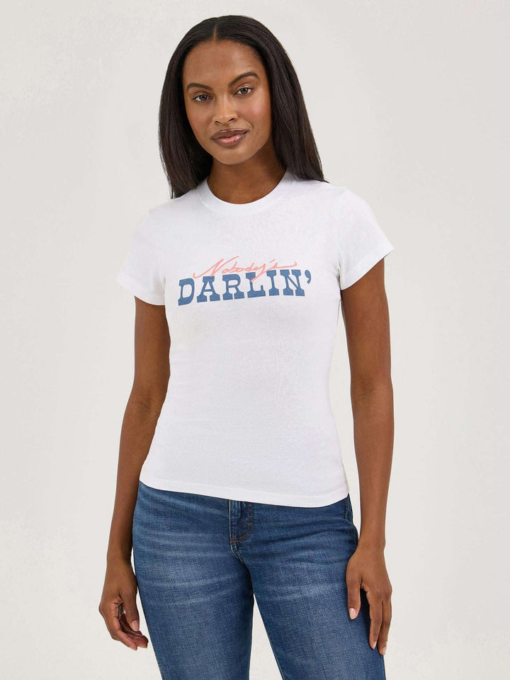 Wrangler® Shrunken Band Short Sleeve T-Shirt - Bright White 112372980 - Double C Western SupplyWrangler