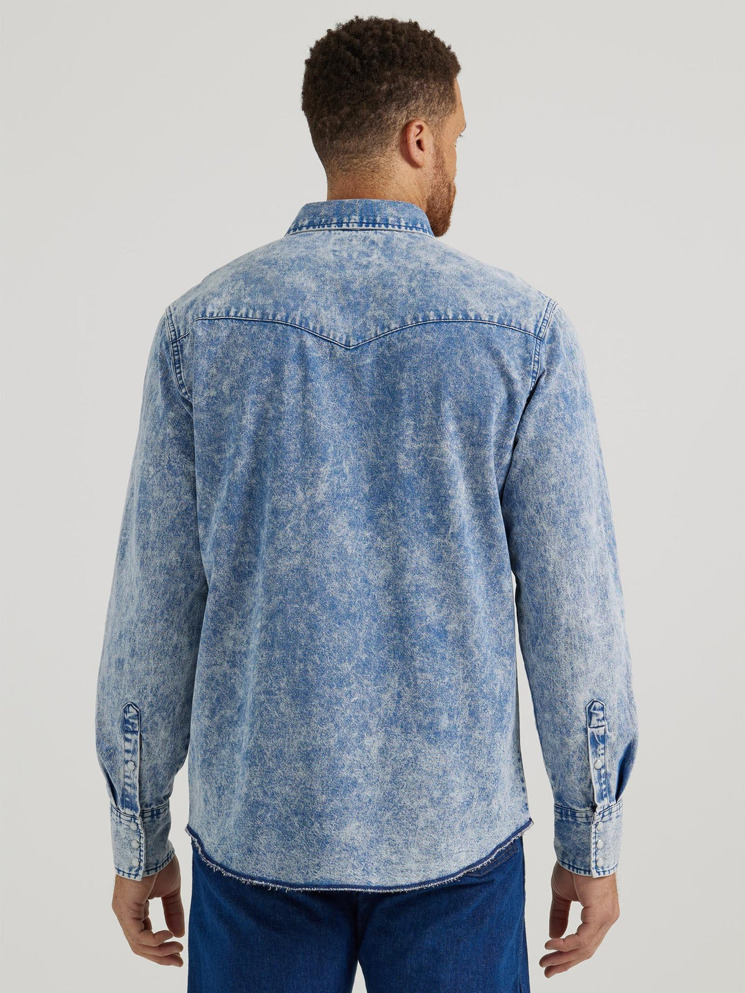 Wrangler® Vintage Inspired Long Sleeve Denim Shirt - Blue Denim - Double C Western SupplyWrangler
