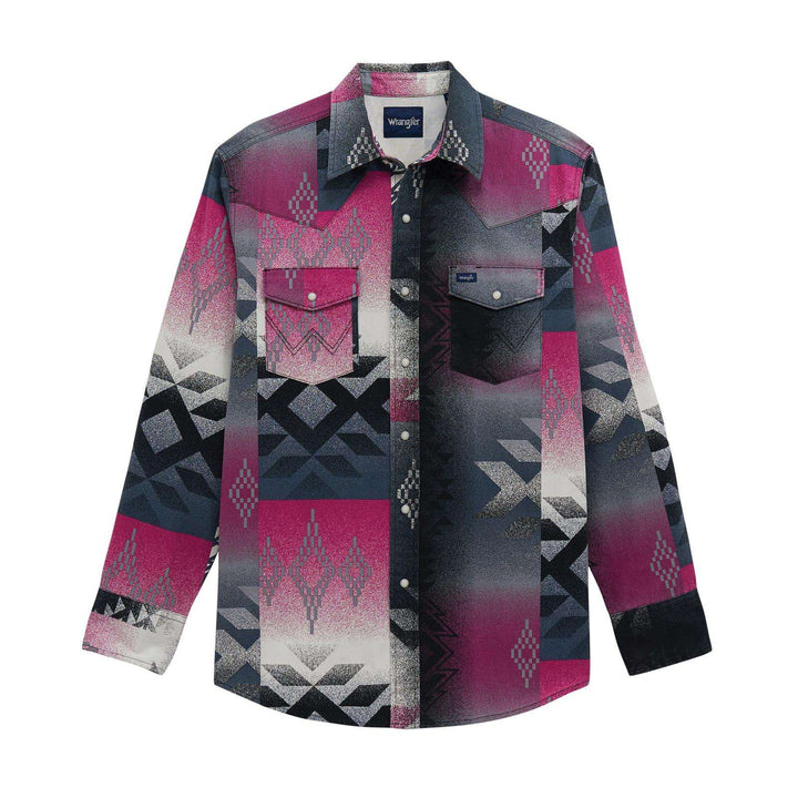 Wrangler® Vintage Inspired Long Sleeve Shirt - Classic Fit - Multi - 112381999 - Double C Western SupplyWrangler