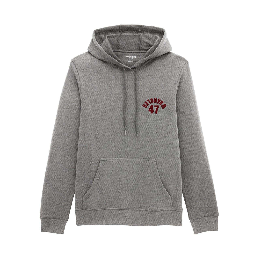 Wrangler® Western Hoodie - Regular Fit - Grey Mele Heather - 112379562 - Double C Western SupplyWrangler