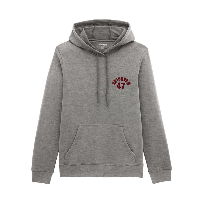 Wrangler® Western Hoodie - Regular Fit - Grey Mele Heather - 112379562 - Double C Western SupplyWrangler