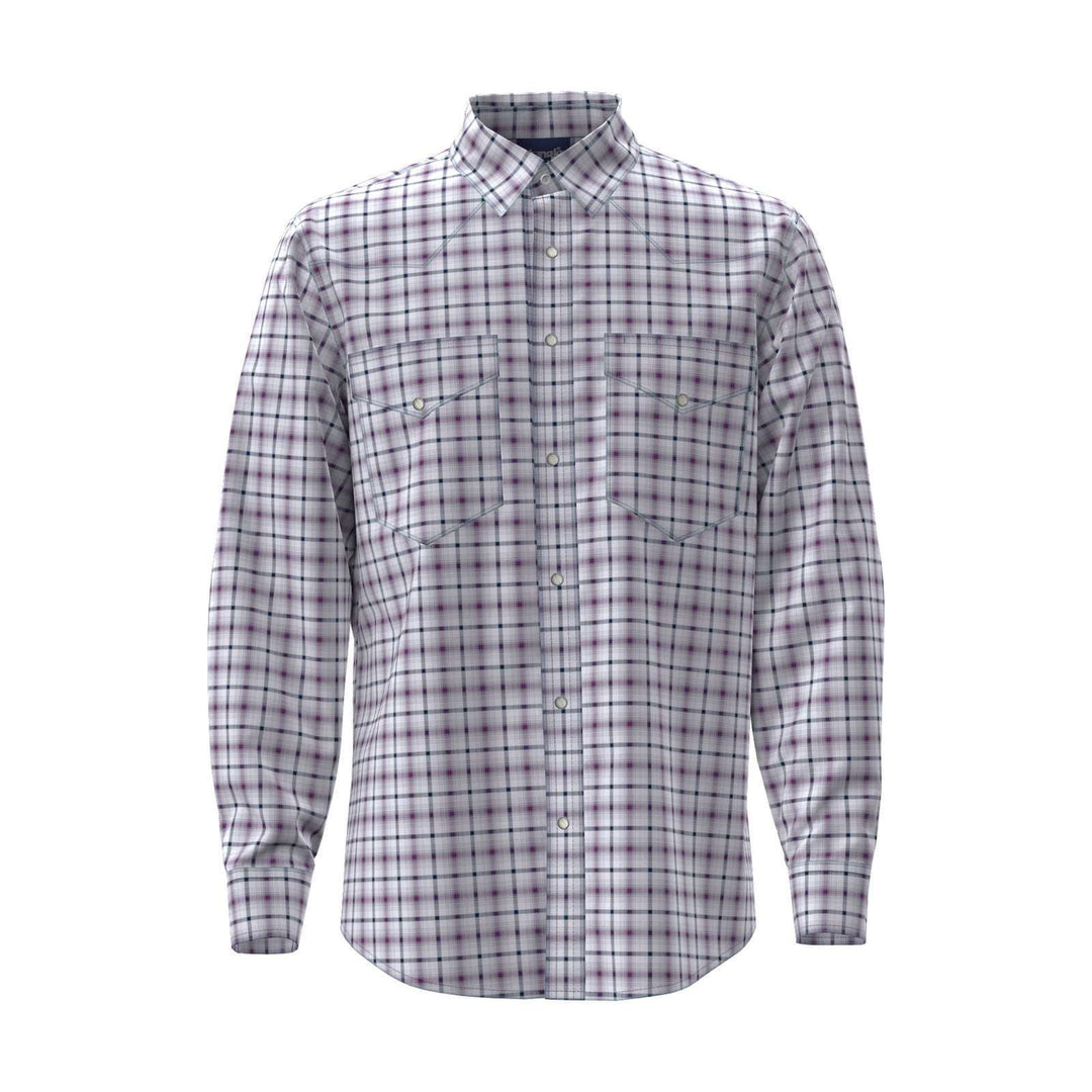 Wrangler® Wrinkle Resist Long Sleeve Shirt - Purple 112374877 - Double C Western SupplyWrangler