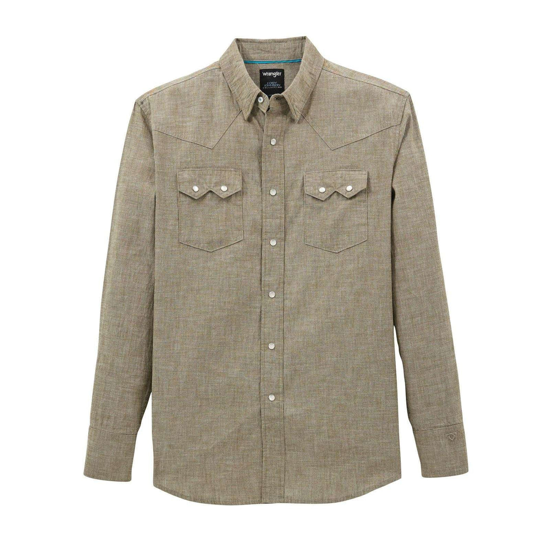 Wrangler® X Cody Johnson Long Sleeve Shirt - Classic Fit - Olive 112368069 - Double C Western SupplyWrangler