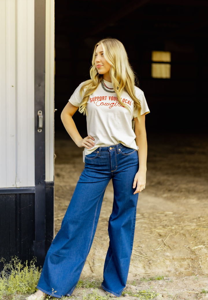 Wrangler® X Lainey Wilson Cheeky Wide Leg Jean - Wrangler Blue 112373604 - Double C Western SupplyWrangler