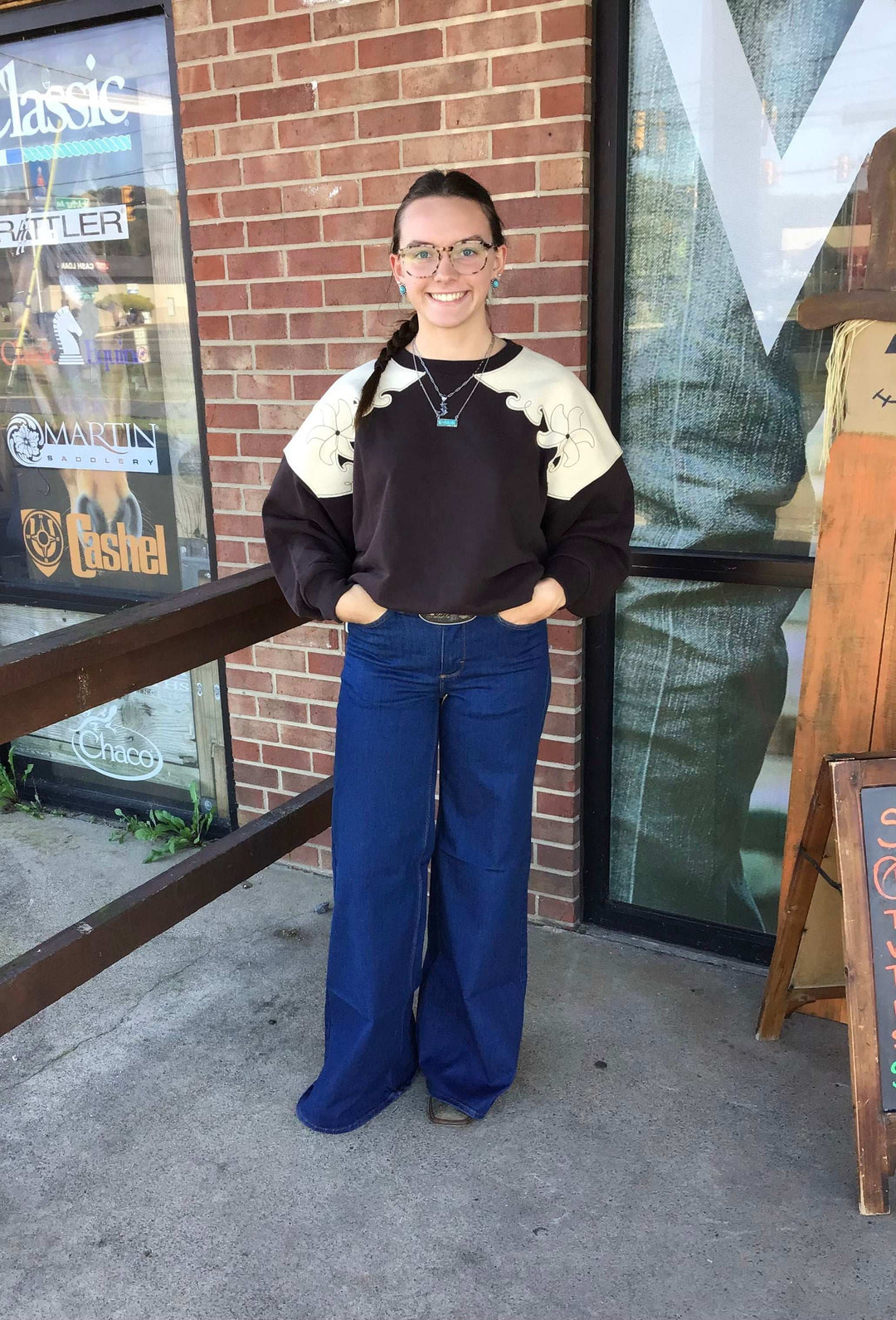 Wrangler® X Lainey Wilson Cheeky Wide Leg Jean - Wrangler Blue 112373604 - Double C Western SupplyWrangler