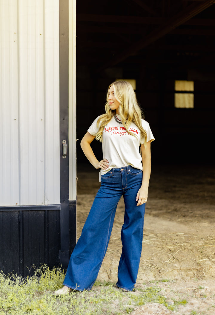 Wrangler® X Lainey Wilson Cheeky Wide Leg Jean - Wrangler Blue 112373604 - Double C Western SupplyWrangler