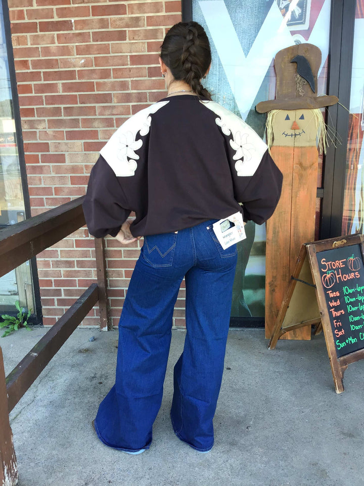 Wrangler® X Lainey Wilson Cheeky Wide Leg Jean - Wrangler Blue 112373604 - Double C Western SupplyWrangler