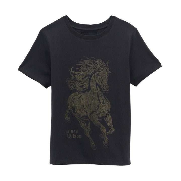 Wrangler® X Lainey Wilson Girls Glitter Horse T-Shirt - Black - 112385586 - Double C Western SupplyWrangler