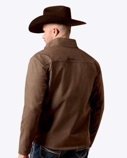 WREN FAUX LEATHER PRINT MNS Vernon Softshell Jacket WREN FAUX LEATHER PRINT 10079404 - Double C Western SupplyAriat
