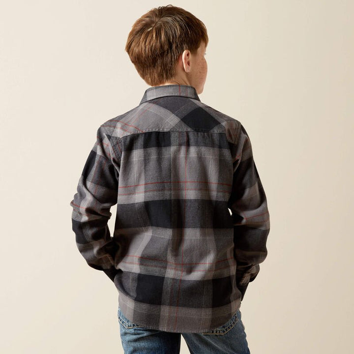 YTH Hernandez Retro Classic Fit Shirt DARK GREY 10065875 - Double C Western SupplyAriat