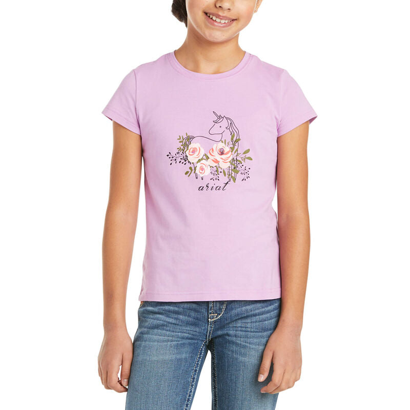 Rosy Unicorn Short Sleeve T Shirt T-shirt ariat ARIATKIDS girls Ariat