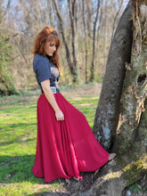 Load image into Gallery viewer, Chiffon Lined Skirt Burgundy
