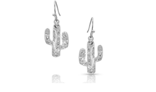 Montana Desert Cactus Silver Earrings