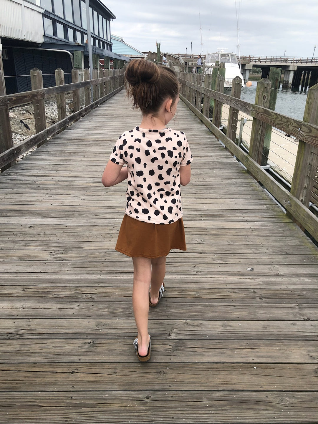 Cow Print Top & Caramel Tie Skirt Set Baby & Toddler Double C Western Supply