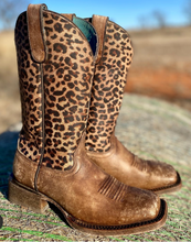 Load image into Gallery viewer, Ariat Leopard Square Toe Boots
