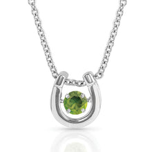 Load image into Gallery viewer, Dancing Birthstone Horseshoe Necklace SKU NC4742
