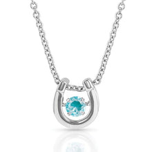 Load image into Gallery viewer, Dancing Birthstone Horseshoe Necklace SKU NC4742
