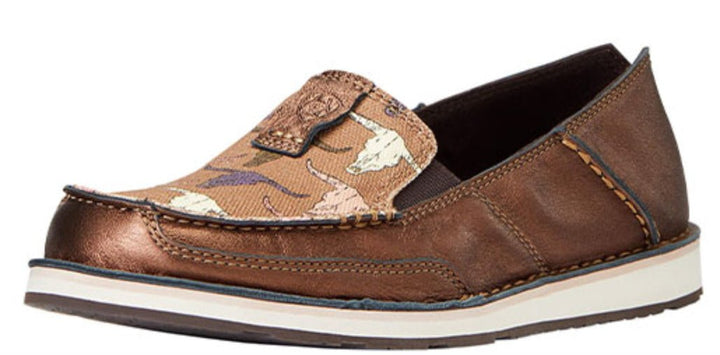Ariat Ladies Metallic Steer Head Cruiser Slip-on Shoes - Double C Western SupplyAriat