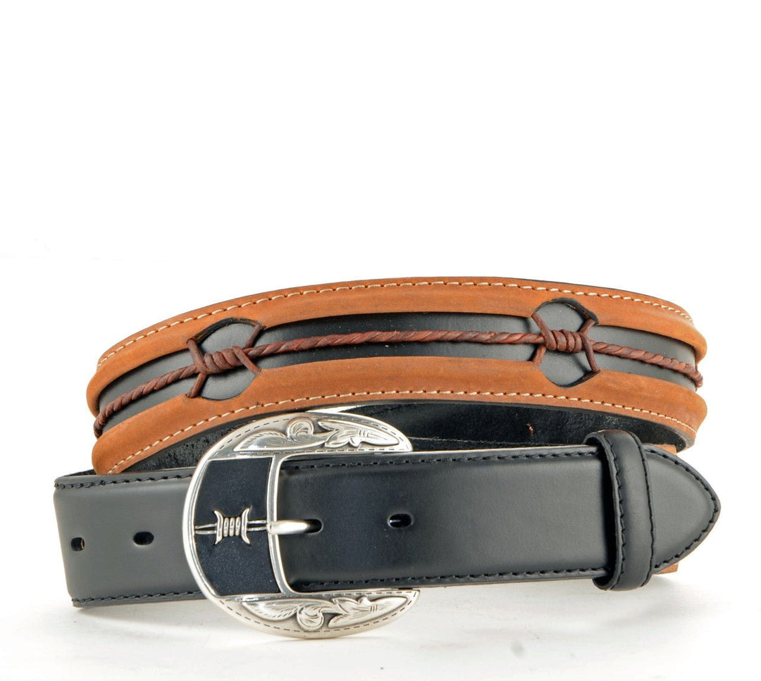 Black barbwire fenced in belt - Double C Western SupplyJustin