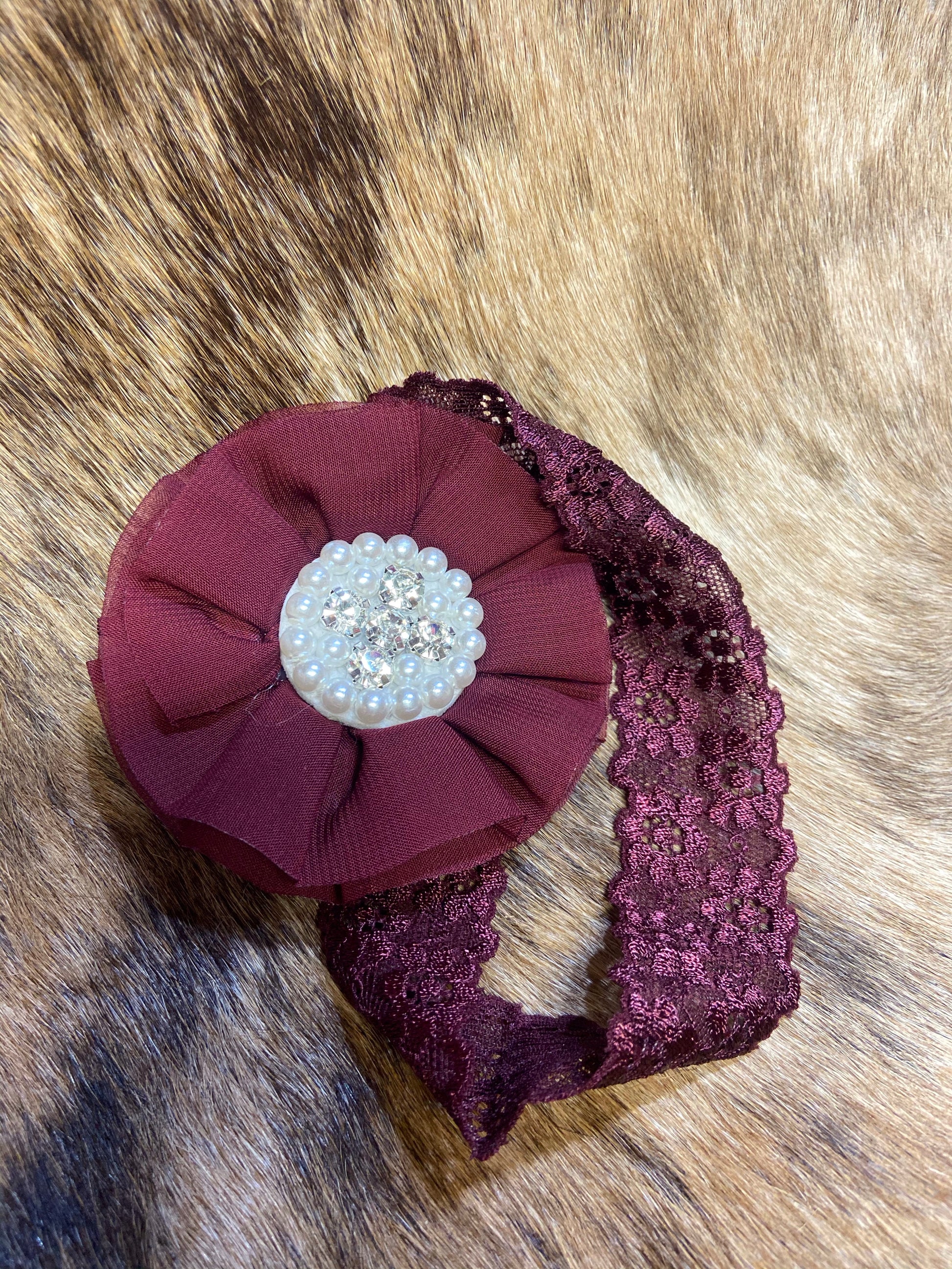 Flower head wrap baby girl Maroon Double C Western Supply