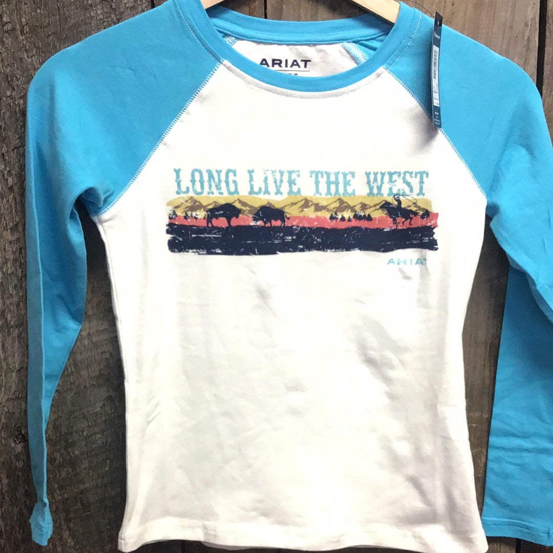 Ariat Girls Long Live Tee T Shirt ariat ARIATKIDS girls Ariat