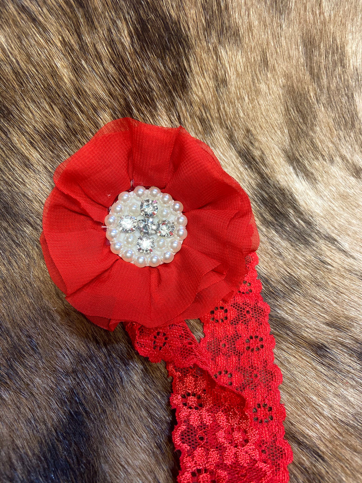Flower head wrap baby girl Red Double C Western Supply