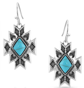 Turquoise Star Pendant Earrings