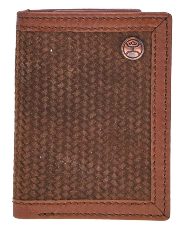 HOOey Basketweave Roughout (Brown) - Men's Trifold Wallet