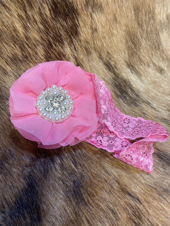 Flower head wrap baby girl Dark pink Double C Western Supply