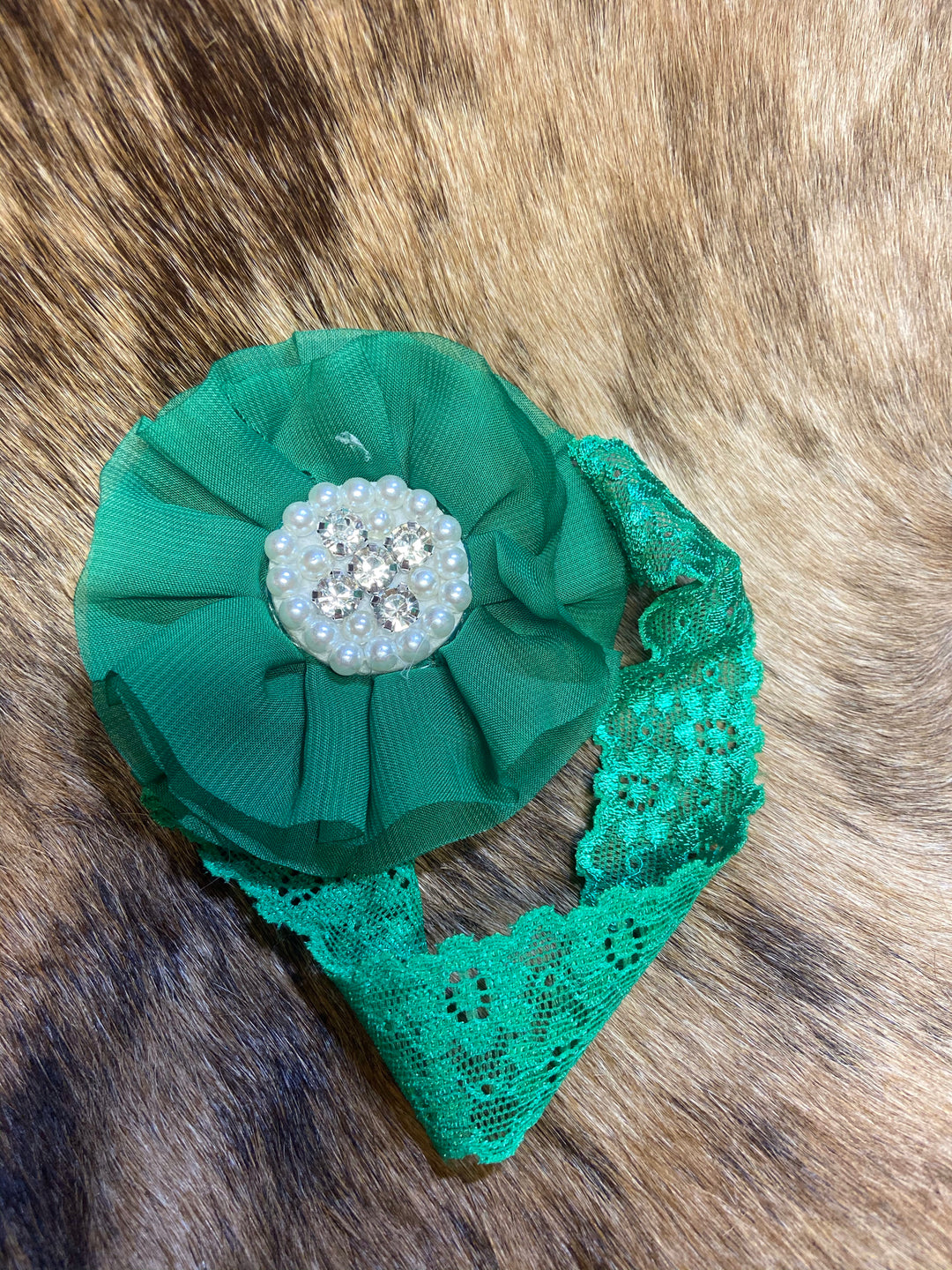 Flower head wrap baby girl Green Double C Western Supply