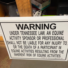 Load image into Gallery viewer, Tennessee Equine Warning Sign
