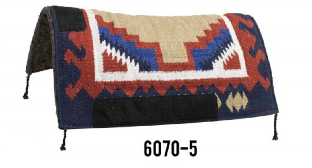 32" x 32" Navajo felt bottom pad Blue Red Showman