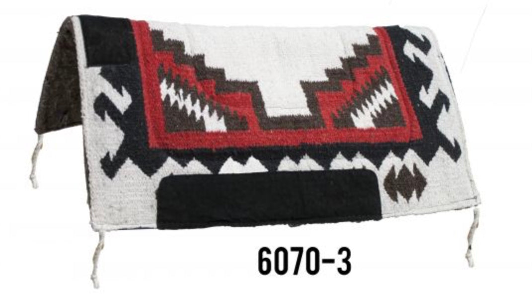 32" x 32" Navajo felt bottom pad Red White Showman