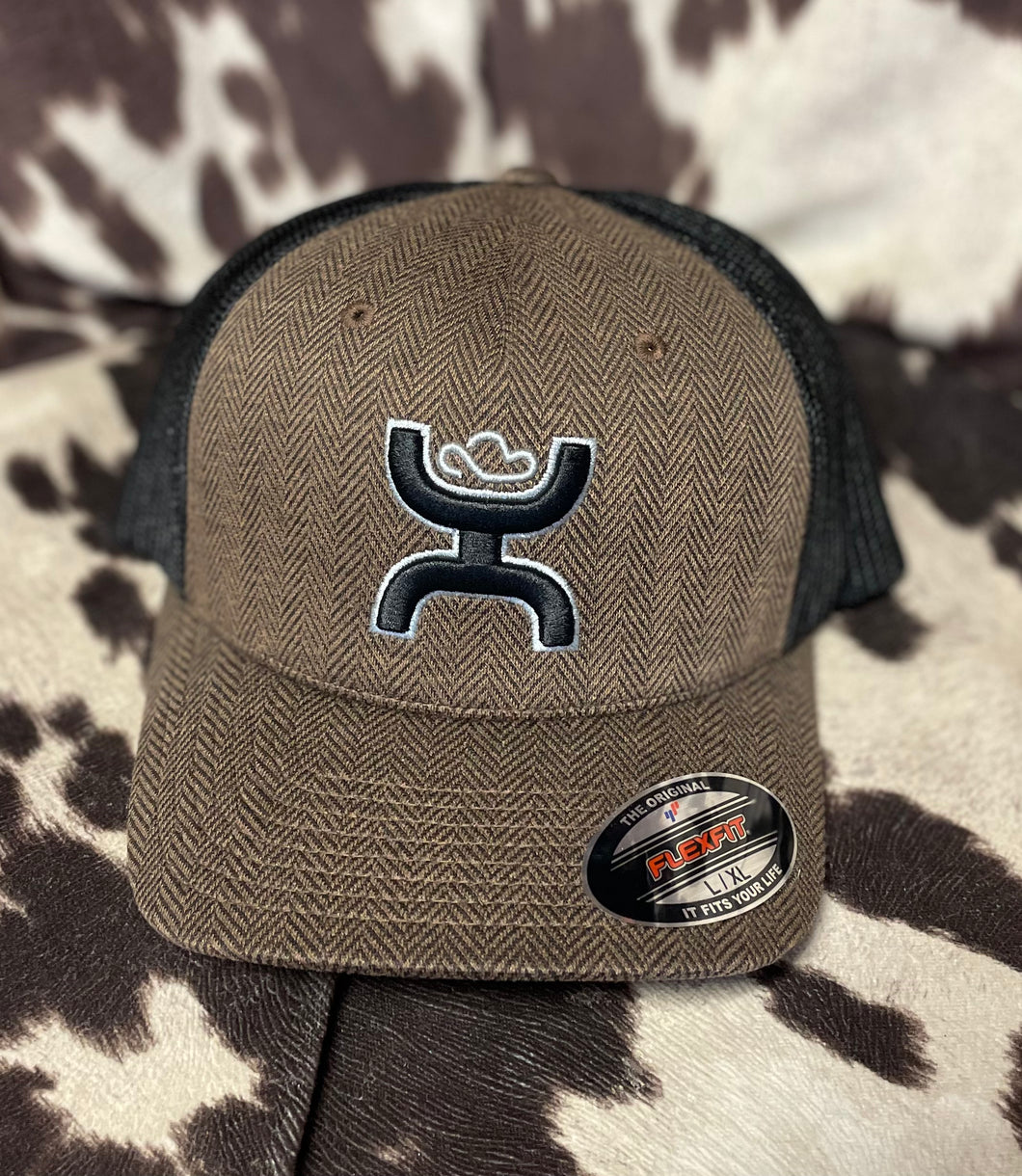 Hooey Coach Brown Black Flexfit Cap